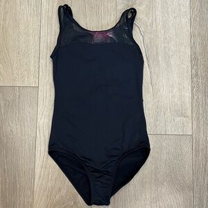 Sansha Black Leotard with Mesh Flower Detail Size 6